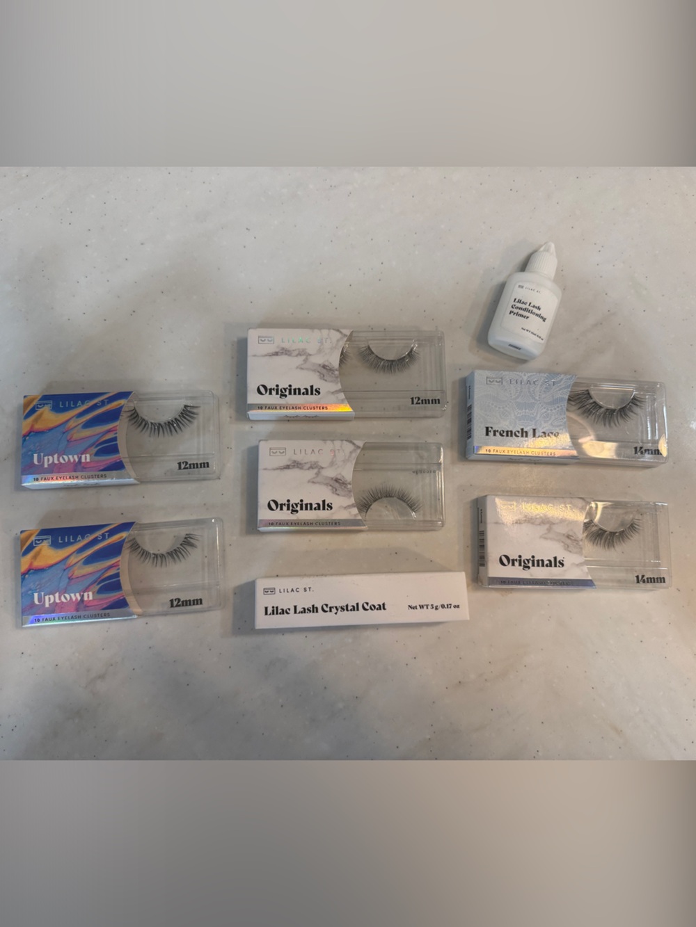 Lilac St. Mixed Eyelash Lot Sizes 12 and 14. Crystal  Coat. Lash Primer.